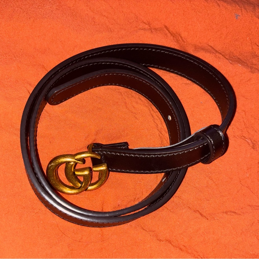 Gucci Dark Brown Belt with Gold GG Buckle - Picture 3 of 4
